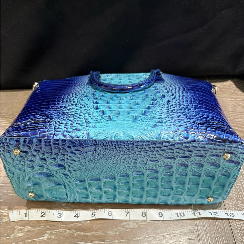 Brahmin Large Duxbury Satchel blue Ombré Melbourne Genuine Leather new! - Picture 4 of 12